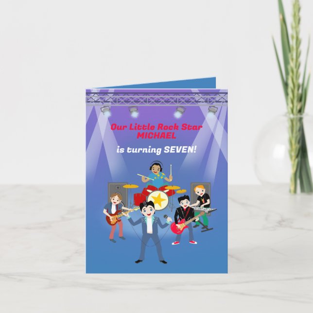 Rock Star Boys Band Birthday Party Invitation (Front)