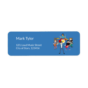 Rock Star Boys Band Birthday Party Label