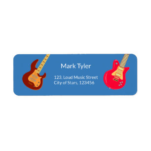 Rock Star Boys Band Birthday Party Label