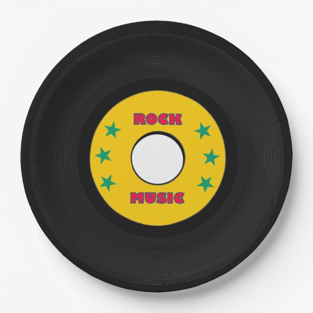 Rock Star Boys Band Birthday Party Paper Plates (Front)