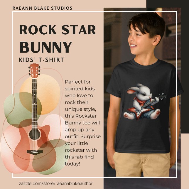 Rock Star Bunny Kids T-Shirt (Creator Uploaded)