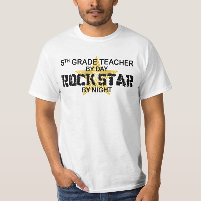 Rock Star by Night - 5th Grade T-Shirt (Front)