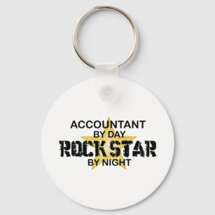 Rock Star by Night - Accountant Keychain