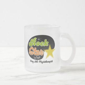 Rock Star By Night - Day Job Physiotherapist Frosted Glass Coffee Mug