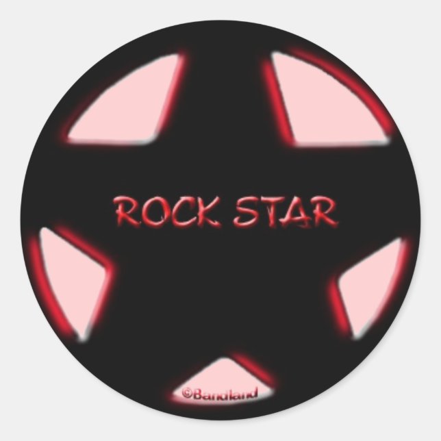 ROCK STAR CLASSIC ROUND STICKER (Front)