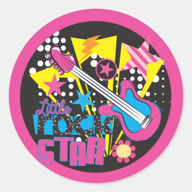 Rock star classic round sticker (Front)
