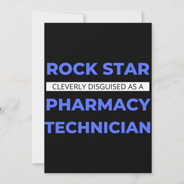 Rock Star Cleverly Disguised As A Pharmacy Tech Thank You Card (Front)