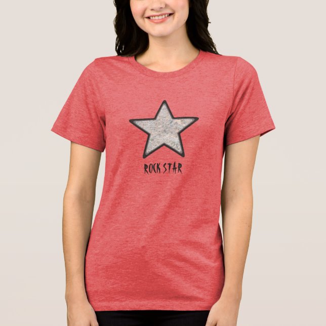 Rock Star Cool Rock Texture with Custom Text Tri-Blend Shirt (Front)