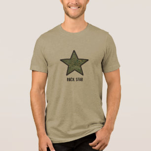 Rock Star Cool Rock Texture with Custom Text Tri-Blend Shirt