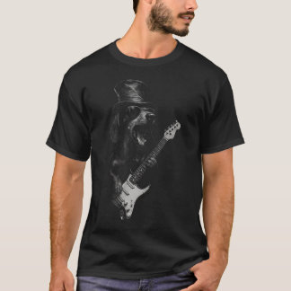 Rock Star Dachshund Playing T-Shirt