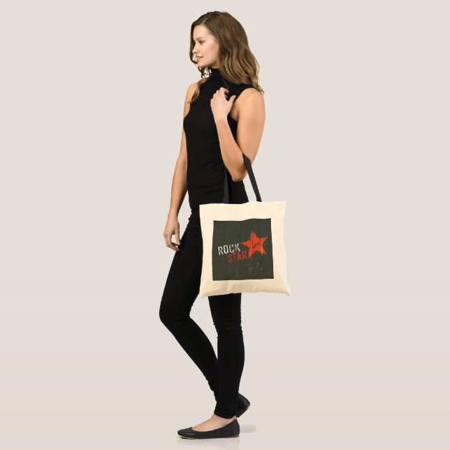 Rock Star Distressed Grunge Red Star Tote Bag (Front (Model))