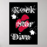 "Rock Star Diva In Black" Poster