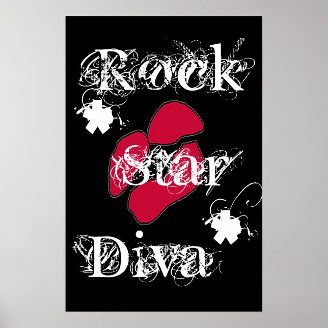 "Rock Star Diva In Black" Poster (Front)