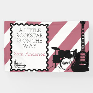 Rock Star Drum Set Rock-A-Bye Baby Shower Banner
