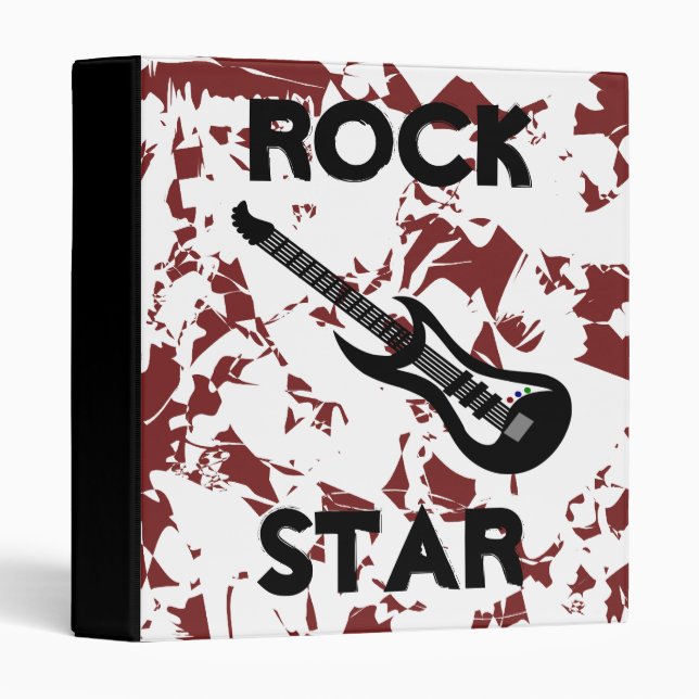 Rock Star Electric Guitar Back to School Binder (Front/Spine)