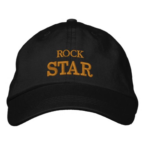 ROCK STAR embroidered baseball cap gold  black
