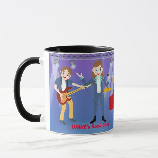 Rock Star Girl Band Birthday Party Mug (Left)