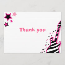 Rock Star Girl Pink Thank You Note Cards