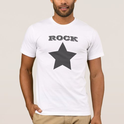 ROCK STAR  Grey Star  T_Shirt