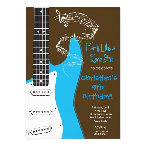 Guitar Birthday Invitations 2