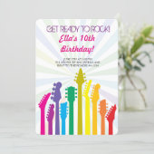 Rock Star Guitar Birthday Party Invitations (Standing Front)
