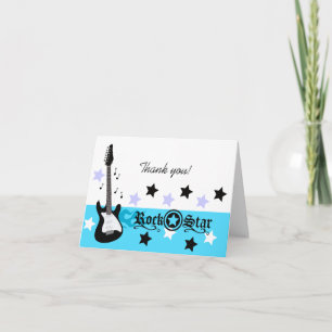 Rock Star Guitar *Blue* Thank you Note Card size