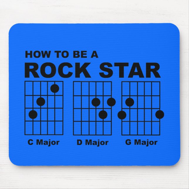 Rock Star Guitar Chords Funny Mousepad Humor (Front)