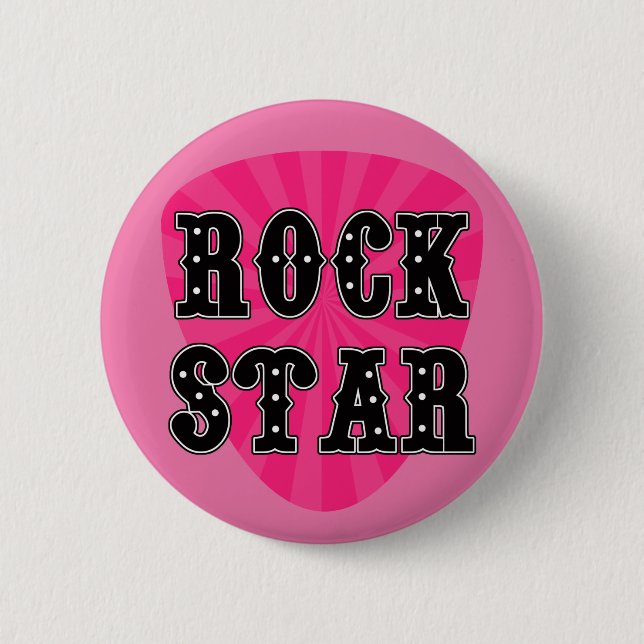 Rock Star Guitar Pick Button (Front)