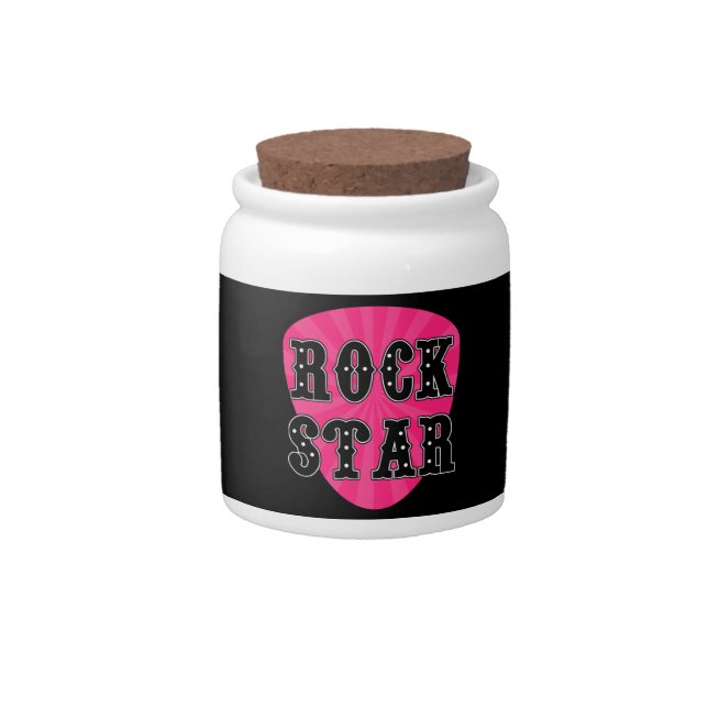Rock Star Guitar Pick Candy Jar (Front)