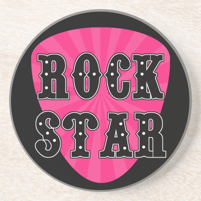 Rock Star Guitar Pick Drink Coaster (Front)
