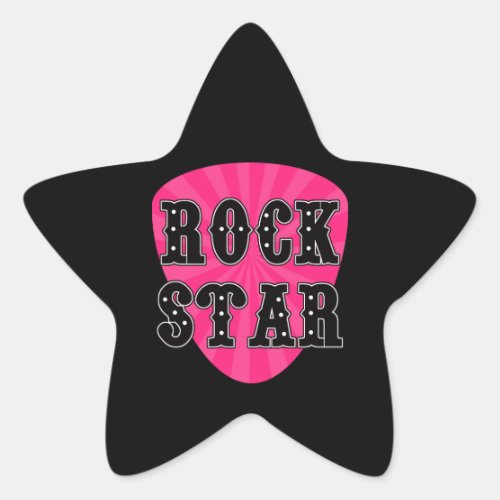 Rock Star Guitar Pick Star Sticker