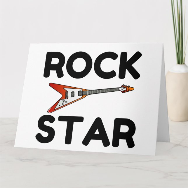 Rock Star Letterpress Thank You Card (Front)
