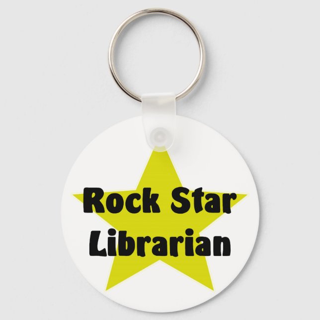 Rock Star Librarian Keychain (Front)