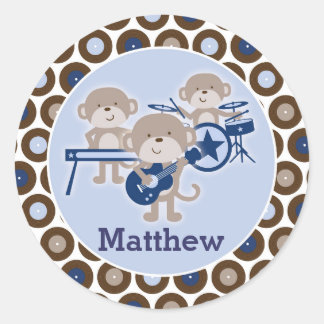 Rock Star Monkeys Personalized Sticker Sheets