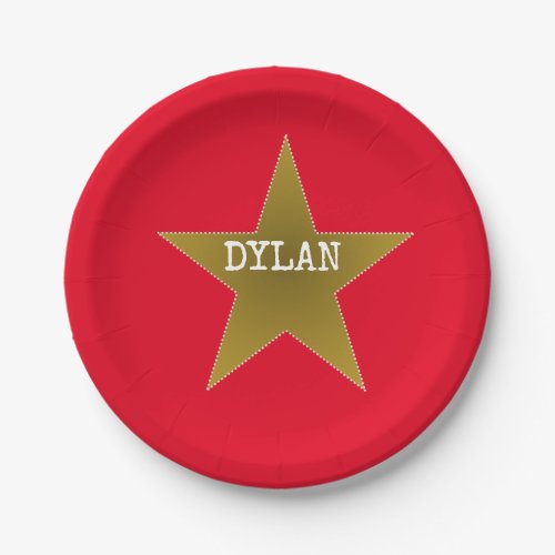 Rock Star Movie Star Birthday Party Red Gold Paper Plates