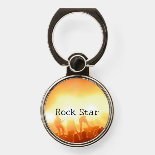 Rock Star Music Lovers or Musician orange color Phone Ring Stand
