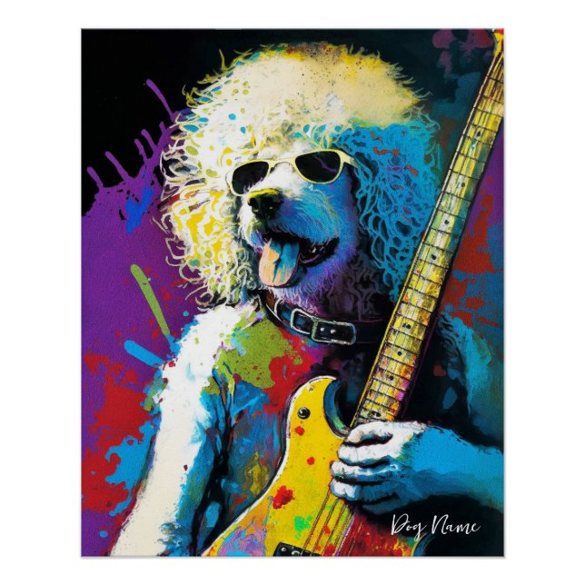 Rock Star Musician - Anime Goldendoodle Dog 008 Poster (Front)