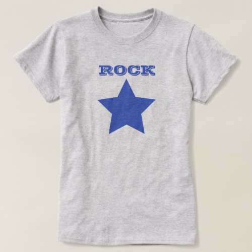 ROCK STAR  Navy Blue Star Womens Basic T_Shirt