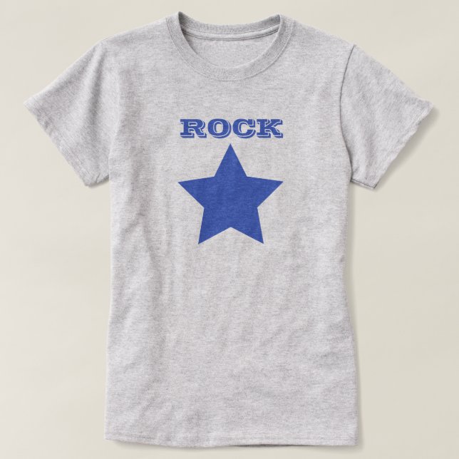 ROCK STAR | Navy Blue Star Women's Basic T-Shirt (Design Front)