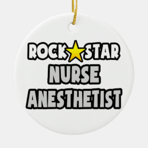 Rock Star Nurse Anesthetist Ceramic Ornament