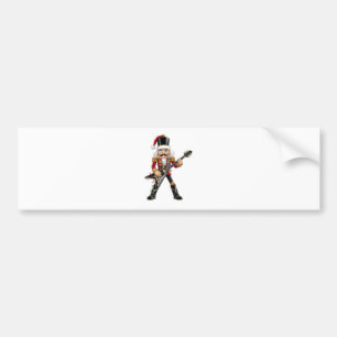 Rock Star Nutcracker Playing Electric Guitar Xmas Bumper Sticker