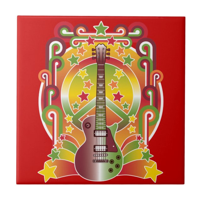 Rock Star Peace Tile (Front)