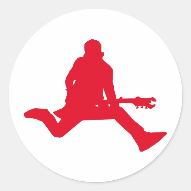Rock Star Red Classic Round Sticker (Front)