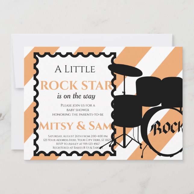 Rock Star Rock a Bye Baby Shower Invitation (Front)