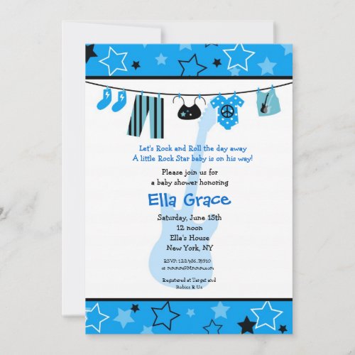 ROCK STAR Rocker Baby Shower Invitation