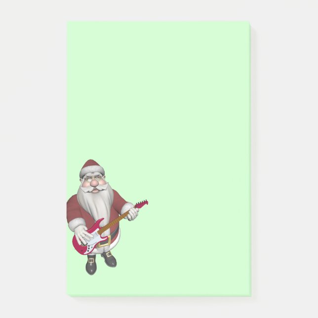 Rock Star Santa With Red Electric Guitar Post-it Notes (Front)