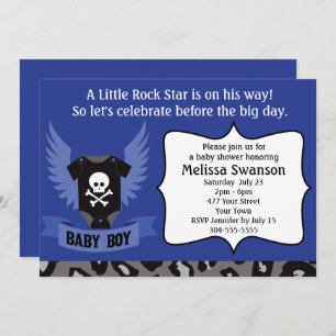 Rock Star Skull Baby Shower Invitation
