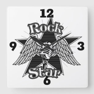 Rock Star Square Wall Clock