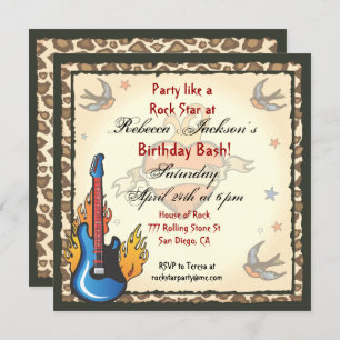 Rock Star Tattoo Invitation
