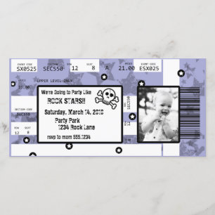 Rock Star Ticket Invitation or Thank You Card